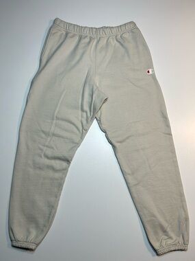 Champion Powerblend Joggers Oatmeal Heather Grey Fleece Sweatpants Reverse Weave